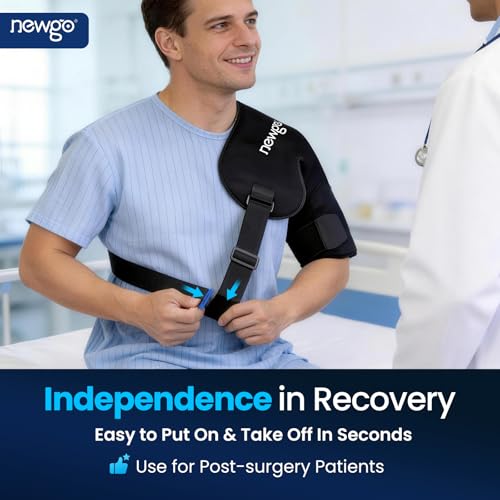 NEWGO Shoulder Ice Pack Rotator Cuff Cold Therapy, 45-Min Long-Lasting Ice Packs for Shoulder & Arm with Ice Grid, Flexible Cold Compression Wrap for Post-Surgery, Muscle Relaxation & Swelling, XL - size: XL