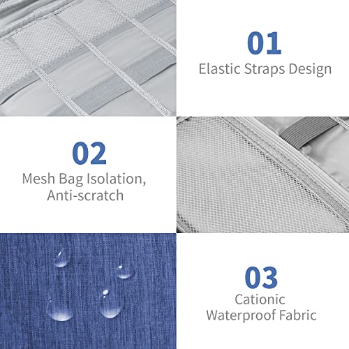 Lcsmaokin Electronics Travel Organizer,Portable Waterproof Electronic Travel Storage Bag for Small Charging Cord Storage,Charger,Small Electronics,SD Card etc,for Travel,Business -Navy Blue - color: A-Navy Blue, size: Single Layer