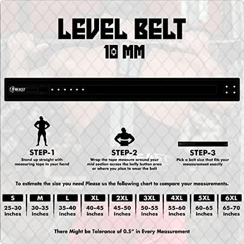 Beast Power Gear Weight Lifting Belt Lever Buckle 10MM 13MM Thick & 4 Inches Free Strap Weightlifting, Powerlifting, Deadlifts, Squats Men Women - color: Real Black, size: Large