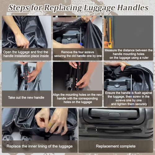 FINGERINSPIRE 3-Pack Luggage Handle Grip Replacement Black Suitcase Handle Replacement Kit PVC Luggages Grip with Alloy Findings Universal Luggage Handles Grips for Suitcase Travel Handle Accessories