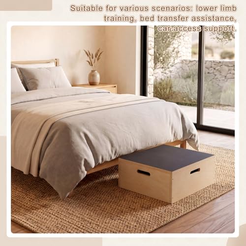 Sintuff Wooden Nesting Exercise Step Platform, Non-slip Wooden Step Stools, Heavy Duty Workout Steps for Balance & Stability Training, 330 Lbs Weight Capacity - color: Nestable