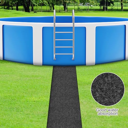 codree 10 Ft x 16 Inch Above Ground Pools Pathways- Absorb Water Pools Ground Walkways- Pool Spa Floor Mat Pad for Above Ground Pools, Spas, Hot Tubs