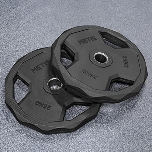 METIS EZ Curl Bar - Tricep Bar for Arm Weights Exercises | Weight Bars For Lifting | Bicep Curl Bar | Strength Training Equipment | EZ Weight Bar - style: + 55lb Weight Plates [Pair]