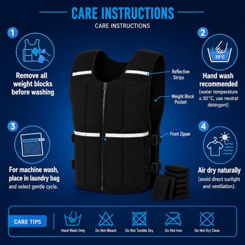 Adjustable 2–35 LBS Weighted Vest with Zipper Equipped with 16 Soft Iron gentle against skin Ideal for Strength Training Running & Gym Workouts