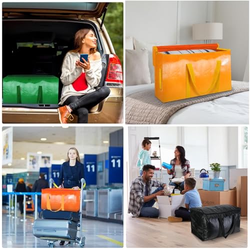 BALEINE 2-Pack Oversized Moving Bags with Reinforced Handles, Heavy-Duty Storage Tote for Clothes, Moving Supplies (Light Yellow, 2-Pack) - color: Light Yellow, size: 2-Pack