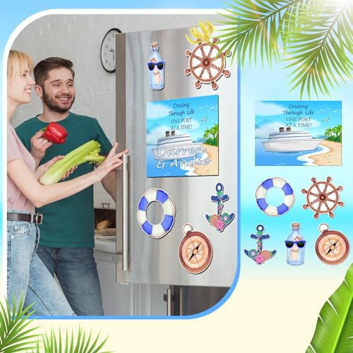 Kanayu 6 Pcs Sea Cruise Door Decorations Magnetic Large Ship Decorations Magnets Anchor Cruise Decor Car Fridge Magnet Decal for Carnival Stateroom Door - style: Sea