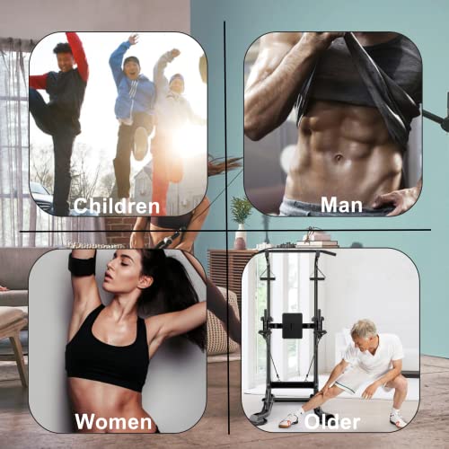 Power Tower Dip Station Pull Up Bar Exercise Tower Adjustable Pull Up Station Pull Up Tower Bar for Home Gym Multifunctional Strength Training Fitness Equipment