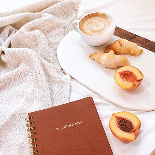 Kunitsa Co. Food and Exercise Journal for Women - Track Meals, Nutrition, and Weight Loss, 90 Days, Walnut Brown, 8.5 x 6 Inches - color: walnut brown