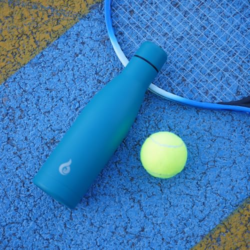 BJPKPK Insulated Water Bottle 12oz Small Stainless Steel Water Bottles Reusable Metal Thermal Keep Cold and Hot,Laguna - color: Laguna, size: 12 Ounces