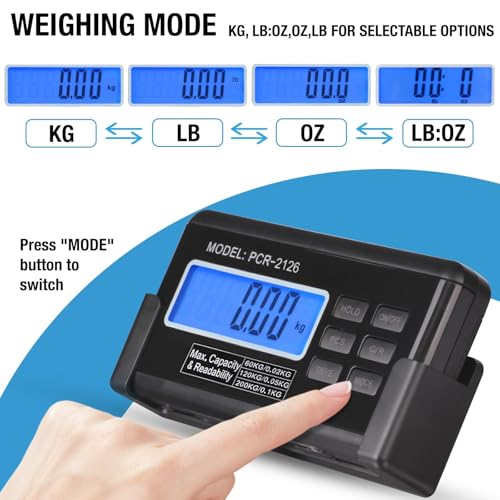 Large 440lbs Shipping Scale, 15"X 12" Platform Heavy Duty Stainless Steel Platform for Postal Industrial Floor Business Office Home Warehouse Package Luggage - size: 440lb