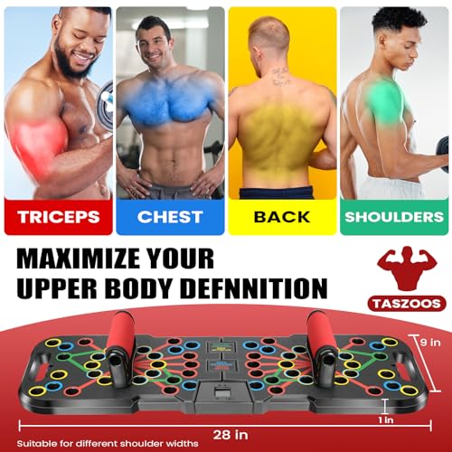Push Up Board, with Counter & Timer, 41-in-1 Portable Push Up Bar | 41-in-1 Push Up Board, Automatic Counter & Timer, Foam Handles, Portable Home Workout Equipment for Upper Body Training