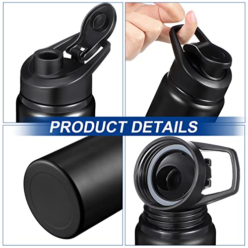 CHENGU Water Bottle Bulk 20 oz Aluminum Reusable Bottles Lightweight Snap Lid Water Cups Easy Carry Leak Proof Travel Tumbler for Gym Sports Camping Hiking Fishing - color: Black