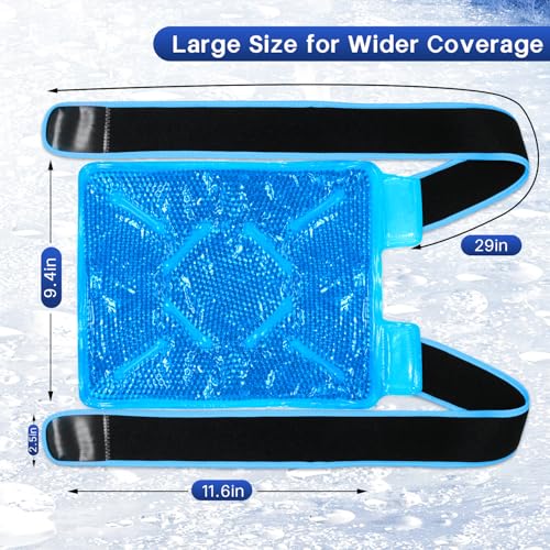 Knee Ice Pack Wrap for Pain Relief Reusable Multi-Purpose Gel Ice Wrap for Leg Ankle Foot Wrist Injuries Swelling Knee Replacement Post-Surgery Recovery Cold Compression for Meniscus Tear ACL - color: Blue