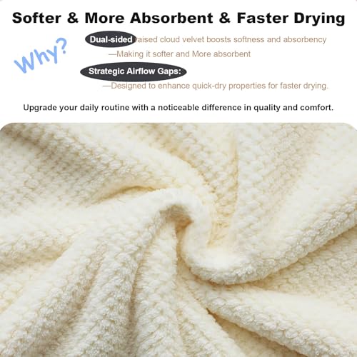 2 Pack Bath Towel Set, Waffle Bath Towel Set, Microfiber Super Soft Highly Absorbent, Sturdy Quick Drying Towels for Bathroom, Gym, Sports, Yoga (2 Piece 27" x 55", 2White) - color: White, size: 27 x 55 Inch