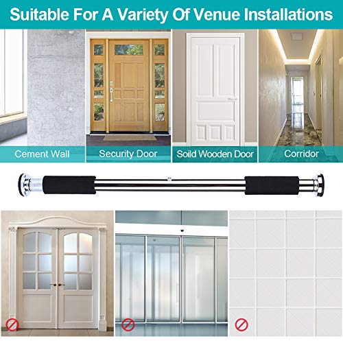 Pull Up for Doorway, Adjustable Door Mounted Chinning Heavy Duty Steel Body Workout Chin Up for Home Gym Exercise Fitness