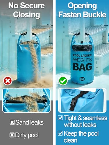 Pool Ladder Weights for Above Ground Pool - 2 Pack 25lb Fillable Sand Bags for Pool Steps, Heavy Duty Waterproof Pools Ladder Stabilizer Anchor Bags - size: 25 LB