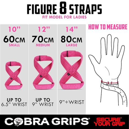 Deadlift Straps Figure 8 Loop Lifting Straps The #1 Choice for Power Lifters weightlifters workout Enthusiasts - color: Pink, size: 70 cm Up to 8.0" Wrist Circumference