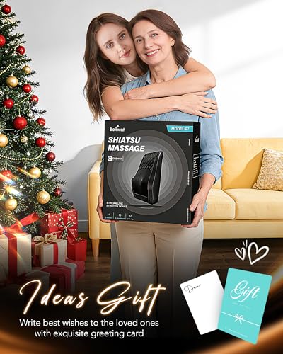 Boriwat Back Massager with Heat, 3D Kneading Massage Pillow for Back, Neck, Shoulder, Leg Pain Relief Deep Tissue, Gifts for Women Men Mom Dad - style: Black