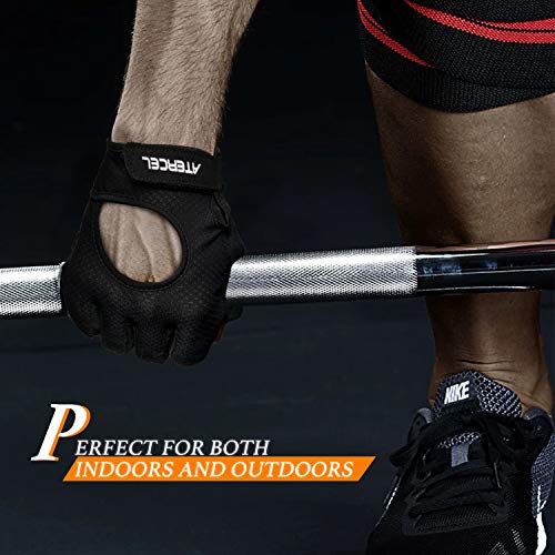 ATERCEL Weight Lifting Gloves Full Palm Protection, Workout Gloves for Gym, Cycling, Exercise, Breathable, Super Lightweight for Mens and Women - color: Black, size: Small (Pack of 2)