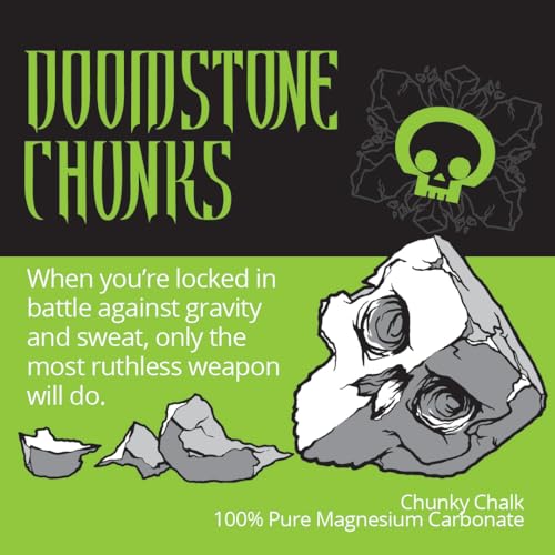 Death Grip Doom Stone Chunky Climbing Chalk – 125g Loose Chalk Chunks – 100% Pure Magnesium Carbonate for Rock Climbing, Bouldering, Weightlifting & Gymnastics