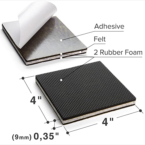 Non Slip Furniture Pads X-PROTECTOR - 8 PCS 4" - Premium Furniture Grippers | Rubber Feet Hardwood Floor Protectors for Furniture Legs - Couch Stoppers - Keep Your Furniture in Place Forever! - size: 4 inch 8 Square