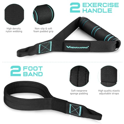 Pilates Bar Kit with 6 Latex Resistance Bands, Adjustable Exercise Bar - color: Blue