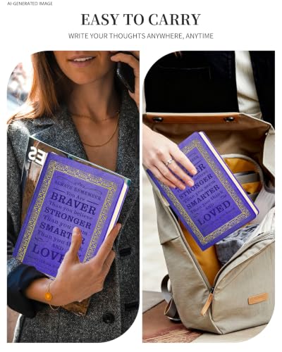 JOHSBYD Journal for Women - A5 Lined Hardcover Notebook and Diary for Teen Girls, 200 Pages 100GSM Bleedproof Paper, Inspirational Back to School College Supplies (Purple) - color: Purple