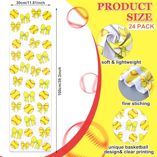 Moukeren 24 Pcs Cooling Towels 40"x12" Bulk Game Day Sports Ice Towel Quick Dry Breathable Party Favors for Team Coach Gift - style: Softball