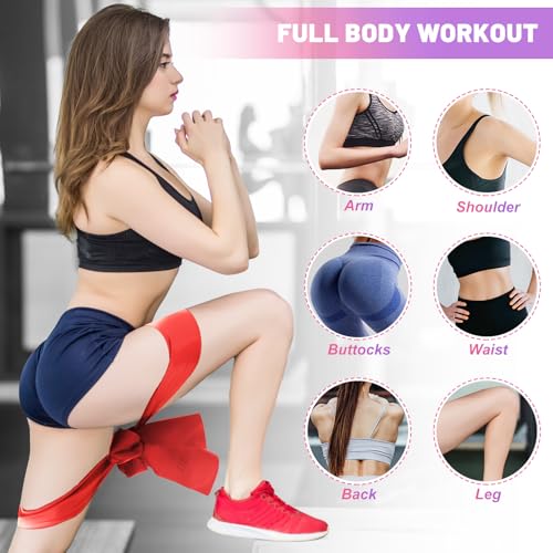 5 Pcs Resistance Bands, Professional Exercise Bands Elastic Stretch Bands for Fitness Yoga Pilates Stretching Strength Training, Workout Bands for Women and Men Home Gym - color: Gradient red, size: 1.5m
