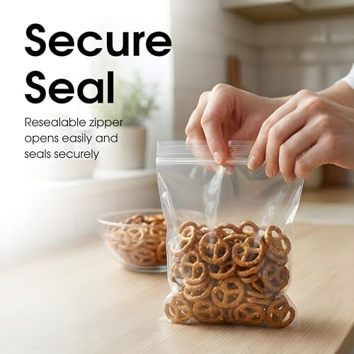 5" X 5" Heavy-Duty Square Zip Bags With Hang Hole for Displays (1000 Count) - 4 Mil Plastic Resealable Bags for Storage and Packaging - Spartan Industrial - size: 5" X 5"