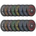 2" Bumper Plates Set Olympic Weight Plates for Barbell Strength Training | Papababe 2Inch Weights Plates Set, Floor Protective Plates, 20-600lbs Rubber Bumper Plates for Weightlifting, Bench Press - size: 500 LB SET, style: High Bounce