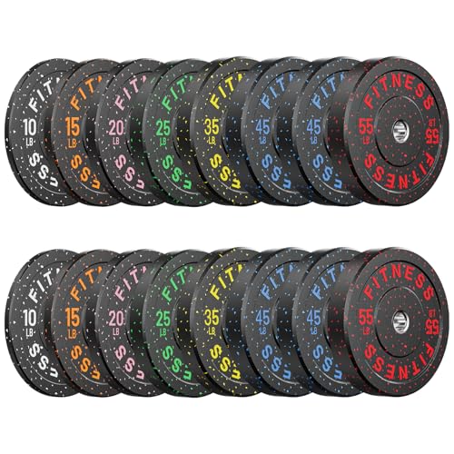 2" Bumper Plates Set Olympic Weight Plates for Barbell Strength Training | Papababe 2Inch Weights Plates Set, Floor Protective Plates, 20-600lbs Rubber Bumper Plates for Weightlifting, Bench Press - size: 500 LB SET, style: High Bounce