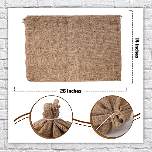 Shappy 10 Pieces Burlap Sand Bag 14" x 26" Empty Sand Bags with Solid Tie Flood Control Bag Water Barrier Sandbag for Flooding Moving House, Store Bags, Tent Sandbags