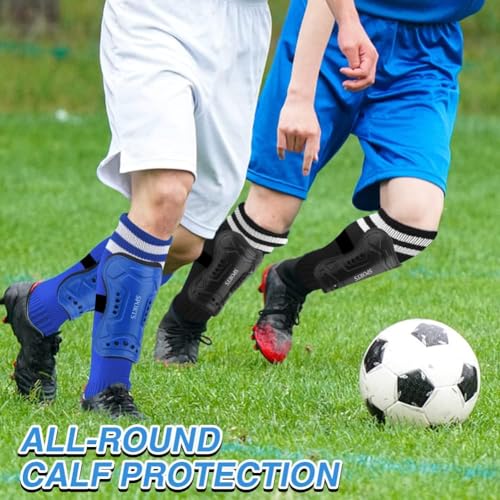 3 Pairs Soccer Shin Guards for Kids Youth+ 3 Pairs Long Soccer Socks Flexible Football Shin Pads Shin Protectors for 3-15 Years Old Boys Girls Children Teenagers for Football Games - size: M 3'11-5’4 Tall