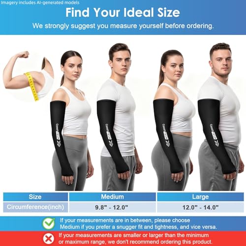 ComfiTECH Wrist and Arm Ice Pack Wrap for Athletes, Targeted Recovery for Pitchers, Golfers and Tennis Players, Features an Extended Sleeve Design with Cooling Flexible Gel for Arm, Elbow & Wrist, L - size: Large