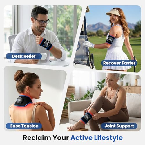 BOB AND BRAD Infrared Red Light Wrist Wrap, FSA-HSA Eligible, Cordless Heating Pad with Vibration Massage for Carpal Tunnel, Arthritis, Tendonitis Discomfort Relief, Joint Support for Hand, Arm, Elbow