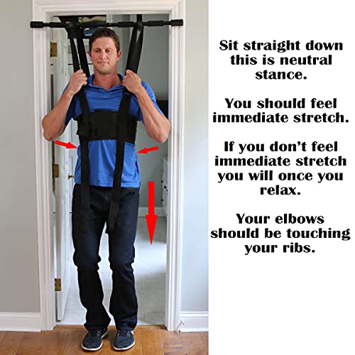 Sit and Decompress Back Stretcher with Pull Up Bar 3 Minutes A Day Lumbar Traction Spinal Decompression - (XLarge Harness) - size: X-Large