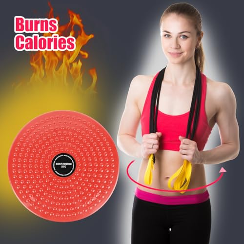 H H&J HUAJIAN Waist Whisper Disc,Body Twister Waist Twister Body Shaping Rotating Board for Women's Twisting Sports Equipment Aerobic Exercise Foot Massage - color: Red