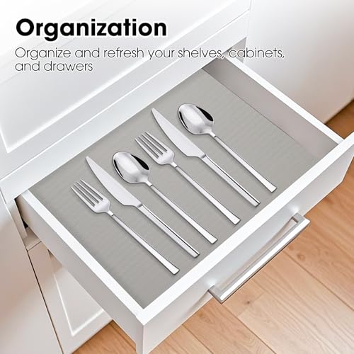 Drawer and Shelf Liner, Non-Slip Kitchen Cabinet Liners Non-Adhesive Thick Strong Grip Waterproof Washable Mats Protect Dresser Shelves Cupboard Bathroom Cabinets, Light Gray, 12 in X 10 FT - color: Light Gray, size: 11.8"W x 118"L