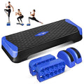 Yes4All 2-in-1 Adjustable Aerobic Step Platform Fitness Exercise Stepper with Rocker Balance Board Legs for Home Workout, Step Exercise & Balance Training - color: B. Dark Blue