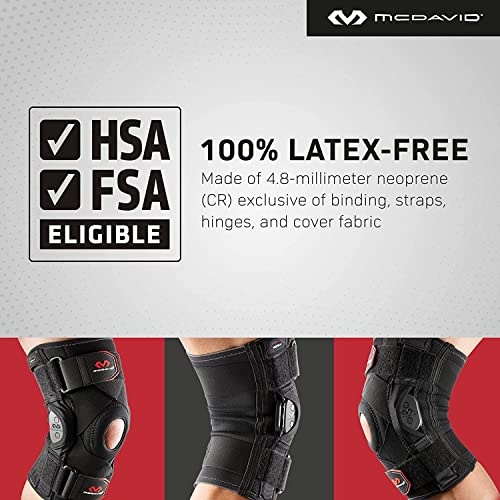 McDavid Hinged Knee Brace for Men and Women, Knee Brace with Side Stabilizers, Knee Compression Sleeves and Stability Straps for ACL, LCL, Arthritis, Tendonitis, MCL, Patella, Left and Right - size: Medium
