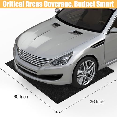 Papillon Oil Spill Mat & Garage Floor Mat | 36" x 60" Oil Change Mat for Under Car - Highly Leak-Proof, Non-Slip, Durable, Washable, Waterproof, Black - size: 3' x 5' (Rectangular)
