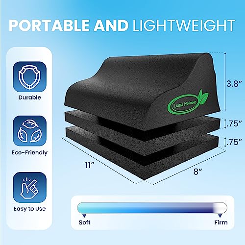 Lumia Wellness Lumbar Traction Block, Chiropractic Back Stretcher for Pain Relief, Lumbar Decompression, Lumbar Lordosis & Thoracic Kyphosis Correction