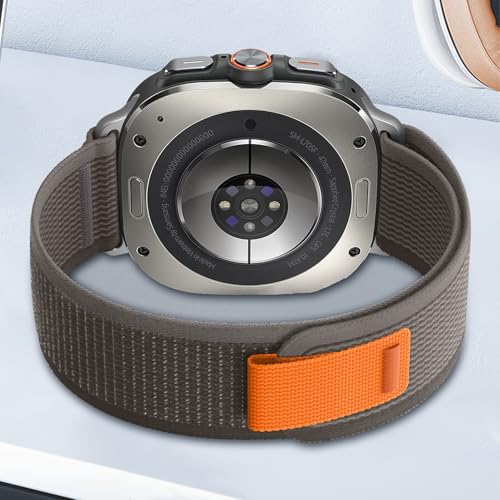 Trail Band for Samsung Galaxy Watch Ultra Bands 47mm Men/Women,Rugged Fabric Nylon Alpine Sport Loop Strap for Samsung Galaxy Watch 7 Ultra Band 47 mm 2024 Breathable Replacement Wristband - color: Dark Grey