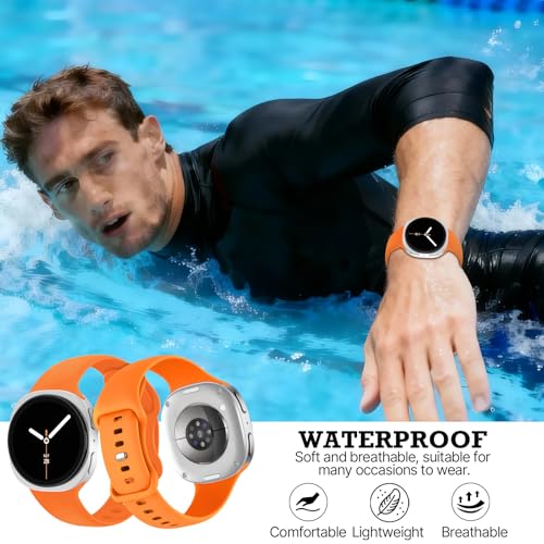Silicone Bands with Storage Case Compatible for Samsung Galaxy Watch 8 Band 40mm 44mm/Galaxy Watch 8 Classic 46mm,No Gap Sport Wristband Breathable Replacement Strap Men Women