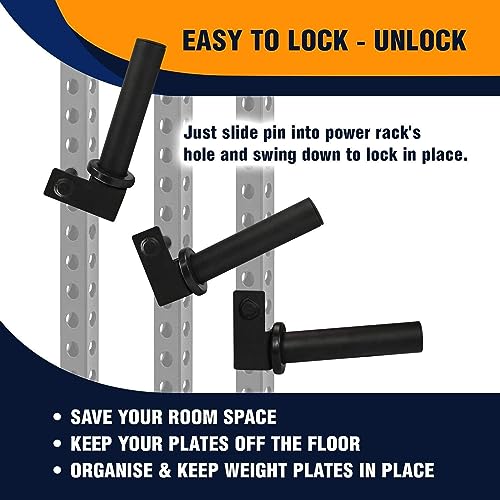 Yes4All Olympic Weight Plate Holder Attachment - color: E. Pair of 2" Plate Holders, size: Fit 2x2" Rack with 1" Hole