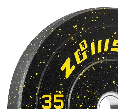 2-inch Bumper Weight Plate Olympic Plate Hi-Temp Bumper Weight Plate with Steel Insert Strength Training Weight Lifting Plate-ODOR-FREE | NOISE-REDUCING | ABSORB IMPACT - size: 35LB X 2