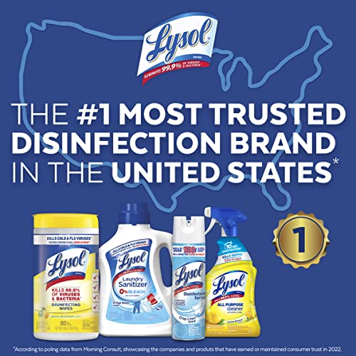 Lysol Disinfectant Laundry Sanitizer & Scent Booster, Detergent Additive, Color Safe Bleach Alternative, Odor Eliminator, Kills Bacteria & Viruses, Crisp Linen Scent, 41 Fl Oz Liquid (Pack of 2)