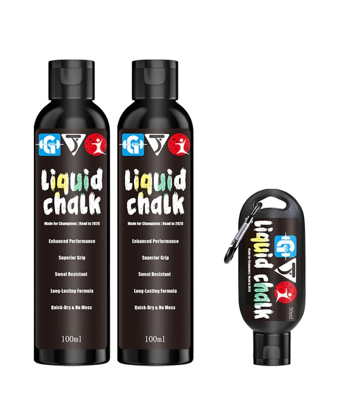 Liquid Chalk Mess-Free Gym Chalk 7’s Quick-Drying for Weightlifting, Gymnastics, Rock Climbing, Pole Dancing Sweat Resistant and Long Lasting for Stronger Hand - style: 1*1.69OZ+2*3.38OZ
