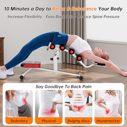 seanleecore Inversion Table for Back Pain Relief - 350lbs Capacity, Improve Posture and Spinal Health - Ideal for Home and Gym Use - color: Gray & Black